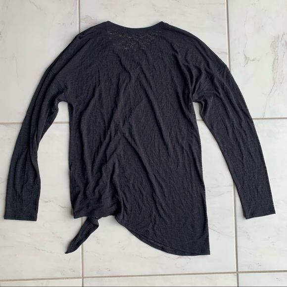 Lululemon Tie Your Practice Long Sleeve shirt tie front sheer top black - Picture 6 of 9